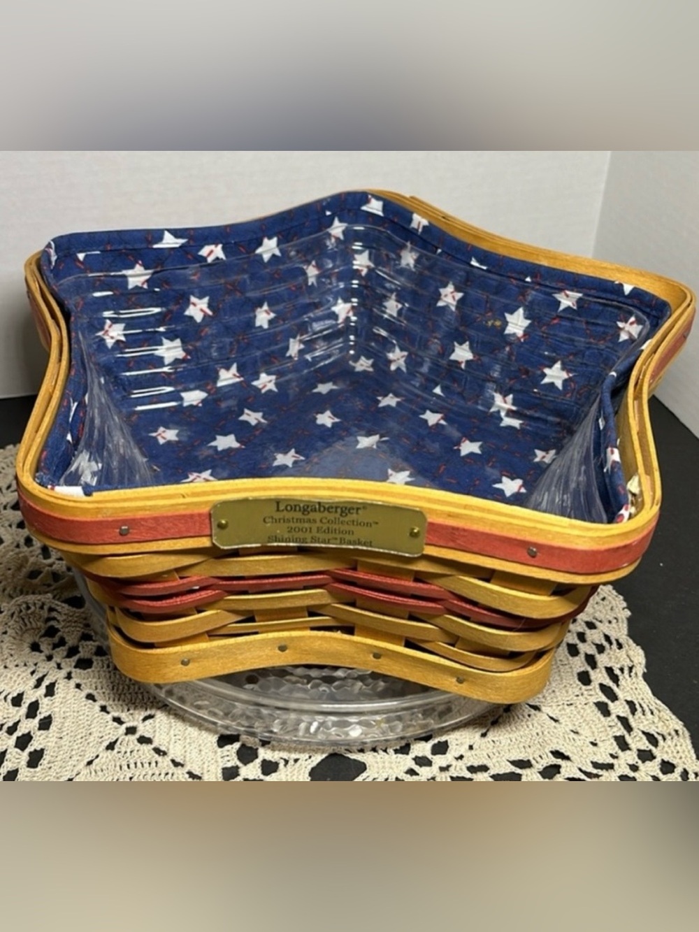 Longaberger 2001 Christmas Collection Shining Star Basket Holiday Hostess 10”